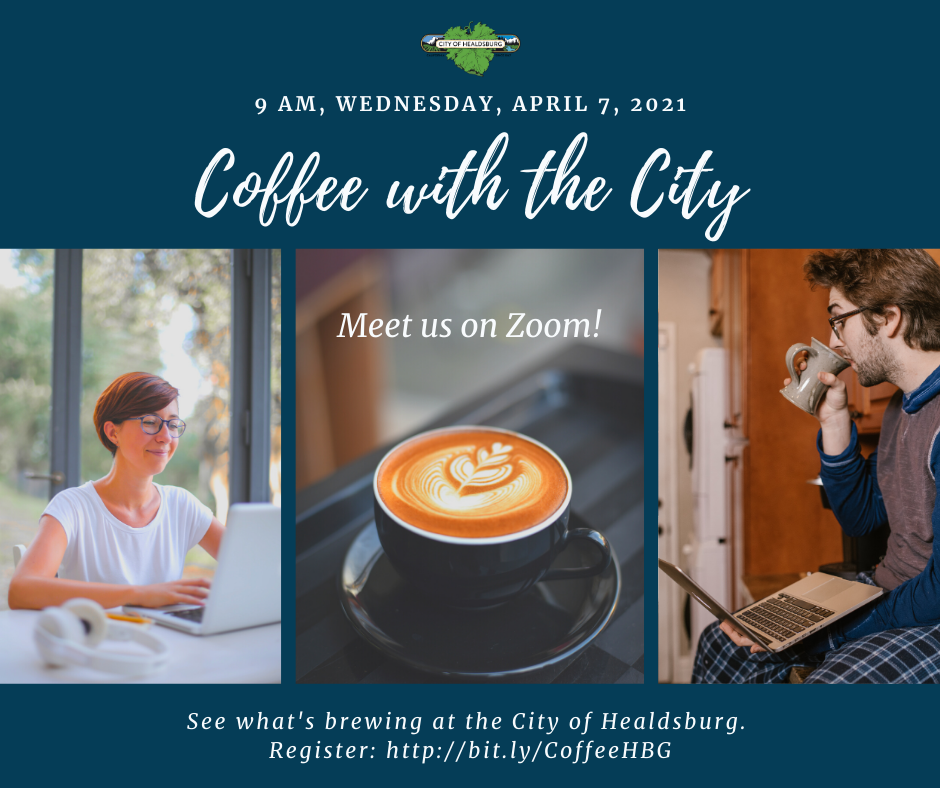 Ad for Coffee with the City event on April 7, 2021