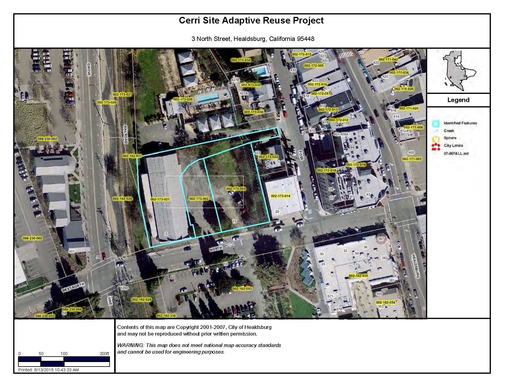 Cerri Site Adaptive Reuse Project Site Map - Healdsburg