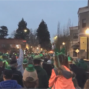 St Patrick's Day Parade down Healdsburg Ave